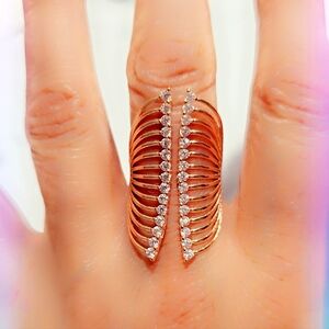 Rose Gold Plated Over Sterling Silver Gemstone Ring